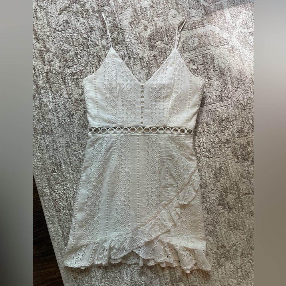 Blue Blush White Lace Dress